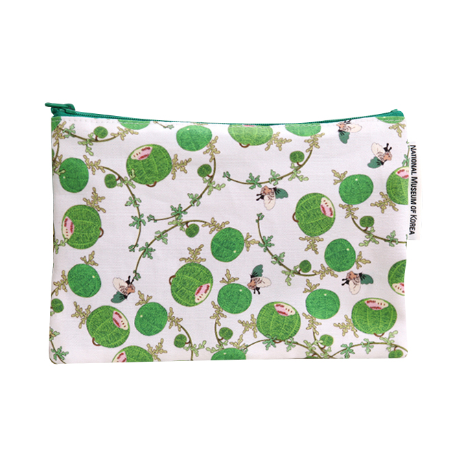 Flowers and Insects Pattern Cosmetic pouch (Watermelon)